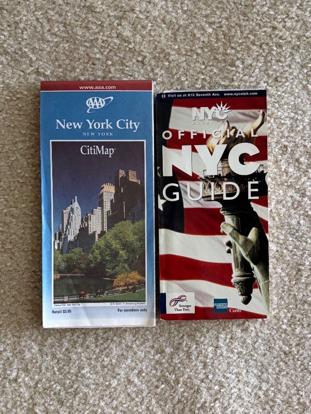Vintage 2001 New York City NYC Official Guide AAA Map